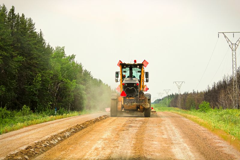 Dirt Road Grading in Progress
